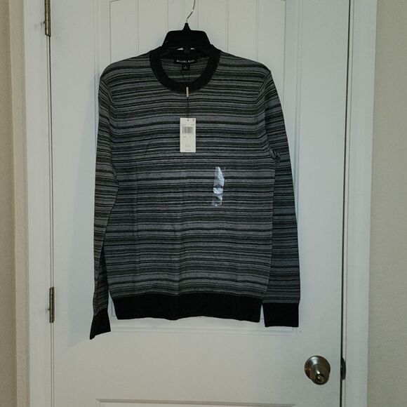 Michael Kors Sweater Links Stripe Cotton Crew Neck Small - Picture 1 of 4